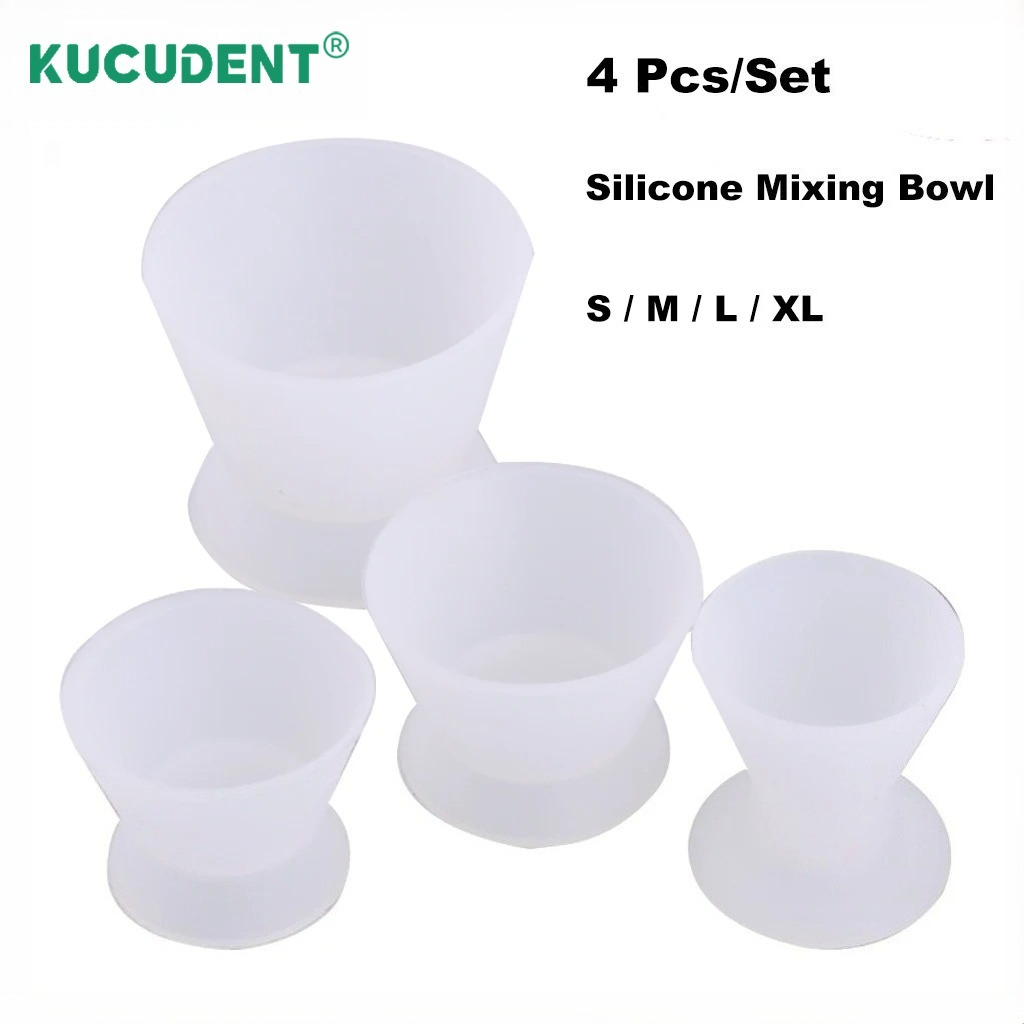 Mixing Cup Silicone - 4 szt./zestaw silikonowych miseczek dentystycznych, elastycznych,