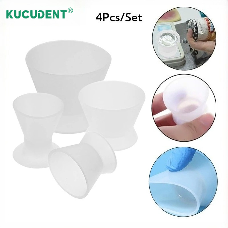 Mixing Cup Silicone - 4 szt./zestaw silikonowych kubków do mieszania,