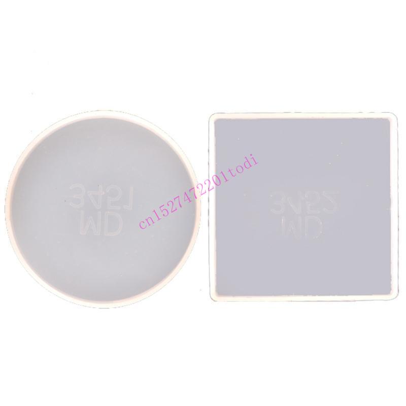 Geode Mold Silicone - 2 szt. Okrągła kwadratowa podkładka zestaw
