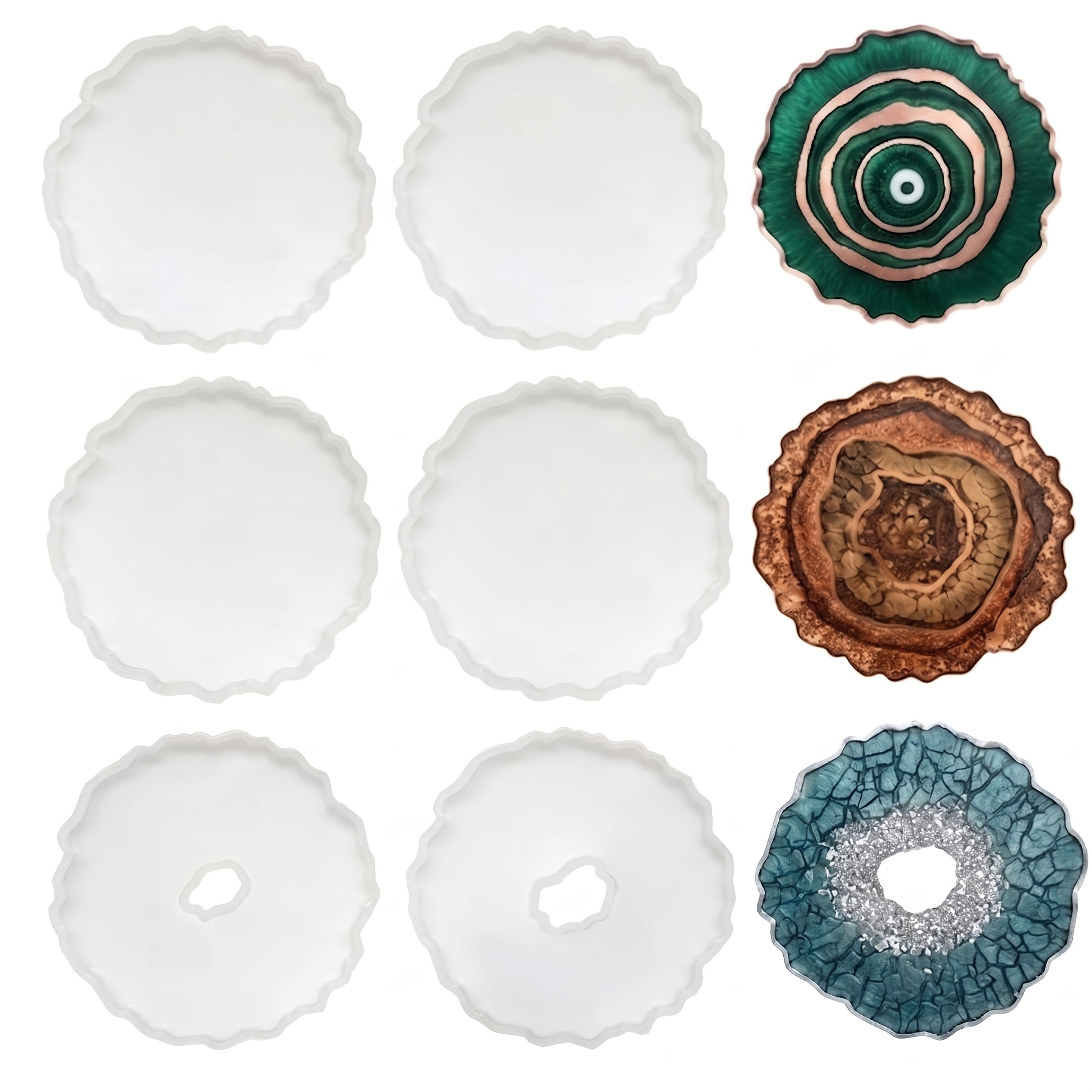 Geode Mold Silicone - 6 sztuk nieregularnych silikonowych form na
